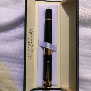 Cuervo y sobrinos black rose gold rollerball pen